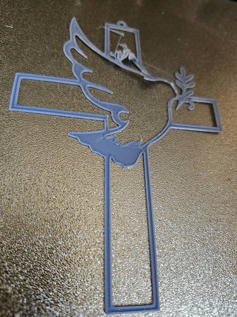Dove-and-cross wall piece