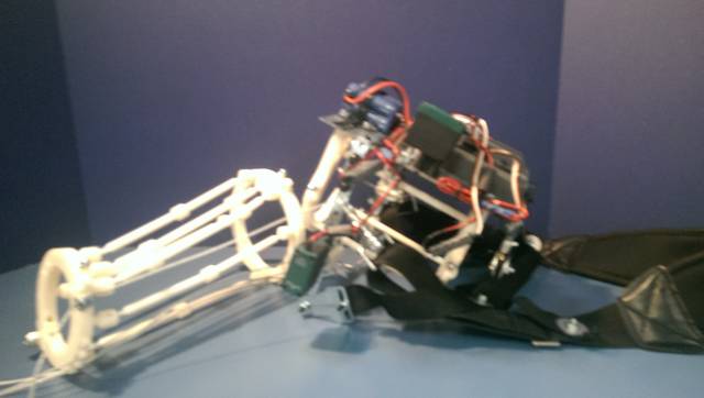 Exoskeleton prototype on the bench