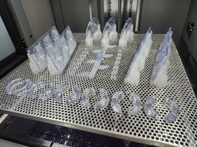 A full platform of clear parts